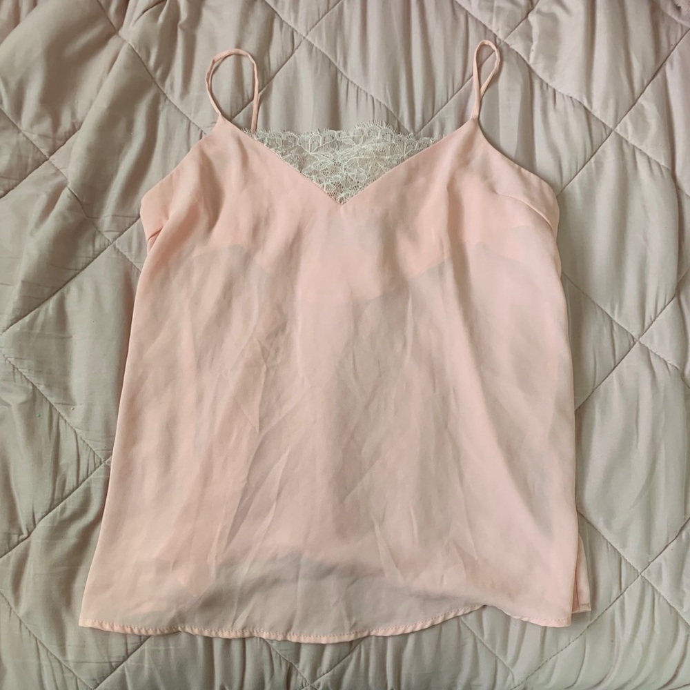 Pink Lace Cami Tank Top